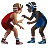 Men Wrestling: Medium Skin Tone, Dark Skin Tone