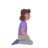 Woman Kneeling Facing Right: Medium Skin Tone
