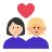 Couple With Heart: Woman, Woman, Light Skin Tone, Medium-Light Skin Tone