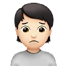 Person Frowning: Light Skin Tone Emoji 🙍🏻 image - Apple style