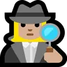Woman Detective: Medium-Light Skin Tone Emoji 🕵🏼‍♀️ image - Microsoft Windows 10 Segoe UI Emoji style