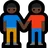 Men Holding Hands: Dark Skin Tone