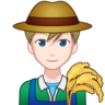 Man Farmer: Light Skin Tone Emoji 👨🏻‍🌾 image - Emojidex style