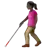 Woman With White Cane: Dark Skin Tone