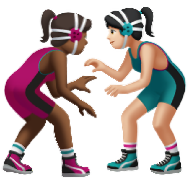 Women Wrestling: Medium-Dark Skin Tone, Light Skin Tone
