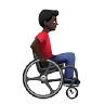 Man In Manual Wheelchair Facing Right: Dark Skin Tone Emoji 👨🏿‍🦽‍➡️ image - Apple style