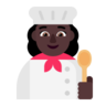 Woman Cook: Dark Skin Tone Emoji 👩🏿‍🍳 image - Microsoft Classic 2D style