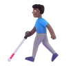 Man With White Cane: Medium-Dark Skin Tone Emoji 👨🏾‍🦯 image - Microsoft 3D Fluent style