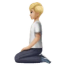 Person Kneeling: Medium-Light Skin Tone Emoji 🧎🏼 image - Huawei Harmony OS style