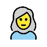 Woman: White Hair Emoji 👩‍🦳 image - OpenMoji style