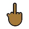 Middle Finger: Medium-Dark Skin Tone Emoji 🖕🏾 image - OpenMoji style