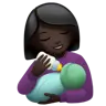 Woman Feeding Baby: Dark Skin Tone Emoji 👩🏿‍🍼 image - Apple style