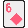 Carta de Baralho Six of Diamonds 🃆 image - EmojiTwo style