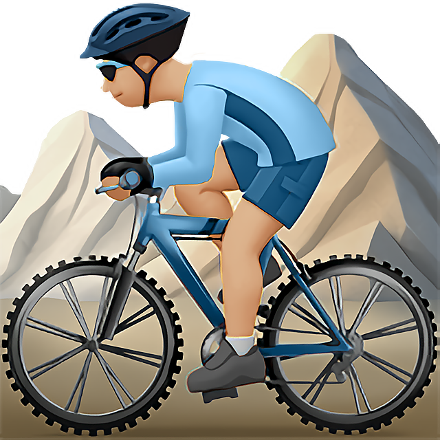 Man Mountain Biking: Medium-Light Skin Tone