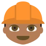 Construction Worker: Medium-Dark Skin Tone Emoji 👷🏾 image - EmojiTwo style