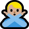 Man Gesturing No: Medium-Light Skin Tone Emoji 🙅🏼‍♂️ image - Microsoft Windows 10 Segoe UI Emoji style