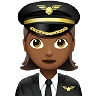 Woman Pilot: Medium-Dark Skin Tone Emoji 👩🏾‍✈️ image - Apple style