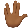 Vulcan Salute: Medium-Dark Skin Tone Emoji 🖖🏾 image - Apple style
