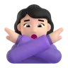 Woman Gesturing No: Light Skin Tone Emoji 🙅🏻‍♀️ image - Microsoft 3D Fluent style