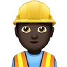 Man Construction Worker: Dark Skin Tone Emoji 👷🏿‍♂️ image - Apple style