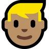 Person: Medium Skin Tone, Blond Hair Emoji 👱🏽 image - Microsoft Windows 10 Segoe UI Emoji style