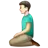 Man Kneeling: Light Skin Tone