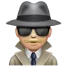 Detective: Medium-Light Skin Tone Emoji 🕵🏼 image - WhatsApp style
