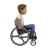 Person In Manual Wheelchair Facing Right: Medium Skin Tone