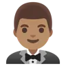 Man In Tuxedo: Medium Skin Tone Emoji 🤵🏽‍♂️ image - Google Noto Color style