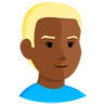 Person: Medium-Dark Skin Tone, Blond Hair Emoji 👱🏾 image - Facebook Messenger (2016) style