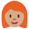Woman: Medium Skin Tone, Red Hair Emoji 👩🏽‍🦰 image - Twitter / X (Twemoji) style