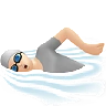 Person Swimming: Light Skin Tone Emoji 🏊🏻 image - Apple style