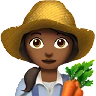 Woman Farmer: Medium-Dark Skin Tone Emoji 👩🏾‍🌾 image - Apple style