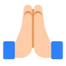 Folded Hands: Light Skin Tone Emoji 🙏🏻 image - Tossface style