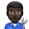 Man Mechanic: Dark Skin Tone Emoji 👨🏿‍🔧 image - Apple style