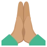 Folded Hands: Medium Skin Tone Emoji 🙏🏽 image - EmojiTwo style