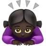 Woman Bowing: Dark Skin Tone Emoji 🙇🏿‍♀️ image - Apple style