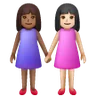 Women Holding Hands: Medium-Dark Skin Tone, Light Skin Tone Emoji 👩🏾‍🤝‍👩🏻 image - Samsung style