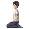 Person Kneeling: Light Skin Tone Emoji 🧎🏻 image - Huawei Harmony OS style