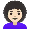 Woman: Light Skin Tone, Curly Hair Emoji 👩🏻‍🦱 image - Google Noto Color style