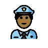 Police Officer: Medium-Dark Skin Tone Emoji 👮🏾 image - OpenMoji style