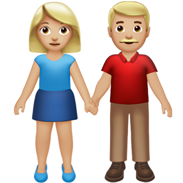 Woman And Man Holding Hands: Medium-Light Skin Tone