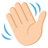 Waving Hand: Medium-Light Skin Tone Emoji 👋🏼 image - EmojiTwo style
