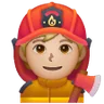 Firefighter: Medium-Light Skin Tone Emoji 🧑🏼‍🚒 image - Samsung style