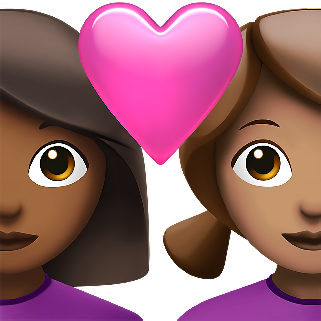 Couple With Heart: Woman, Woman, Medium-Dark Skin Tone, Medium Skin Tone