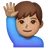 Man Raising Hand: Medium Skin Tone