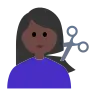 Woman Getting Haircut: Dark Skin Tone Emoji 💇🏿‍♀️ image - Tossface style