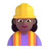 Woman Construction Worker: Medium-Dark Skin Tone Emoji 👷🏾‍♀️ image - Microsoft 3D Fluent style