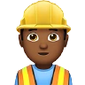 Man Construction Worker: Medium-Dark Skin Tone Emoji 👷🏾‍♂️ image - Apple style
