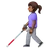 Woman With White Cane: Medium-Dark Skin Tone